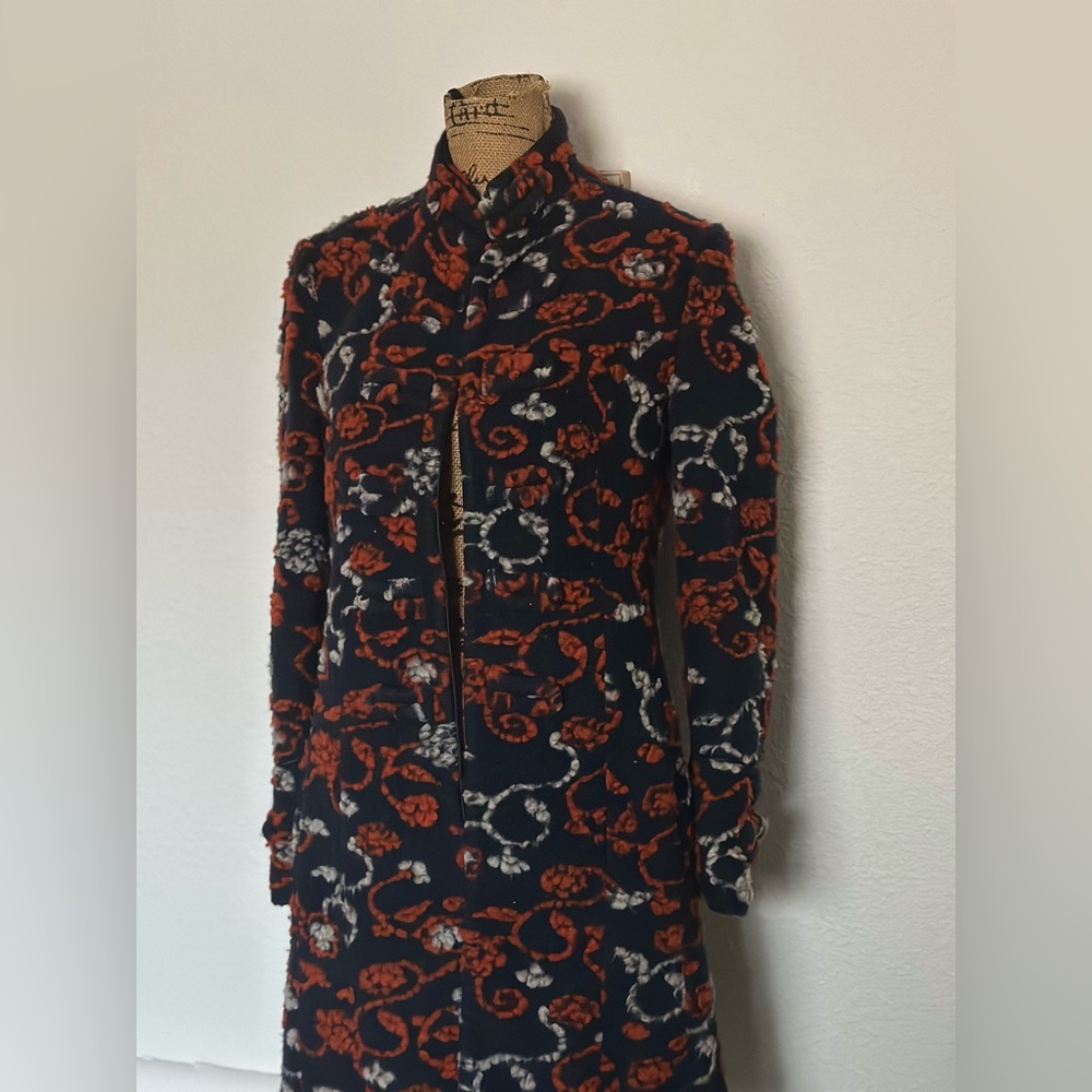 MICHELE NERGI Floral Print Spring Coat